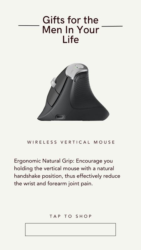 Ergonomic natural grip to hold the mouse vertically like giving a handshake 