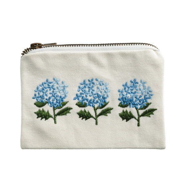 Hydrangea Embroidered Pouch | Mud Pie