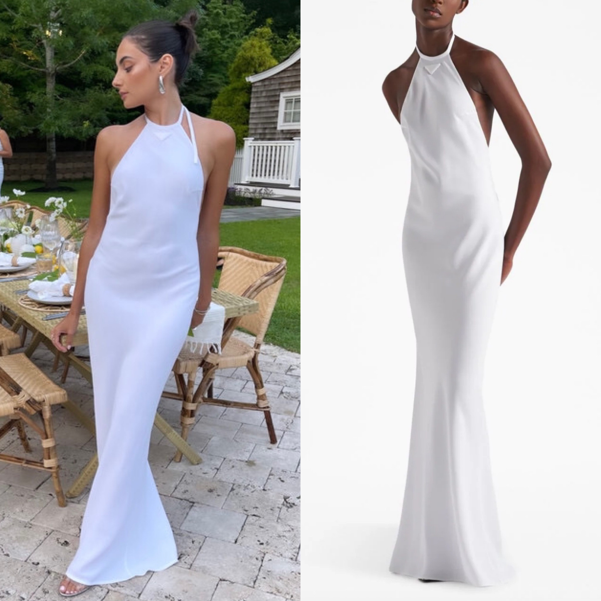 Paige DeSorbo’s White Halterneck Maxi Dress 📸= @paige_desorbo 