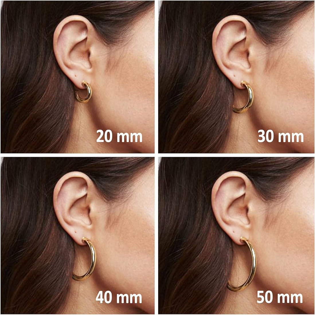 PAVOI 14K Gold Colored Lightweight Chunky Open Hoops | Gold Hoop Earrings for Women | Amazon (US)