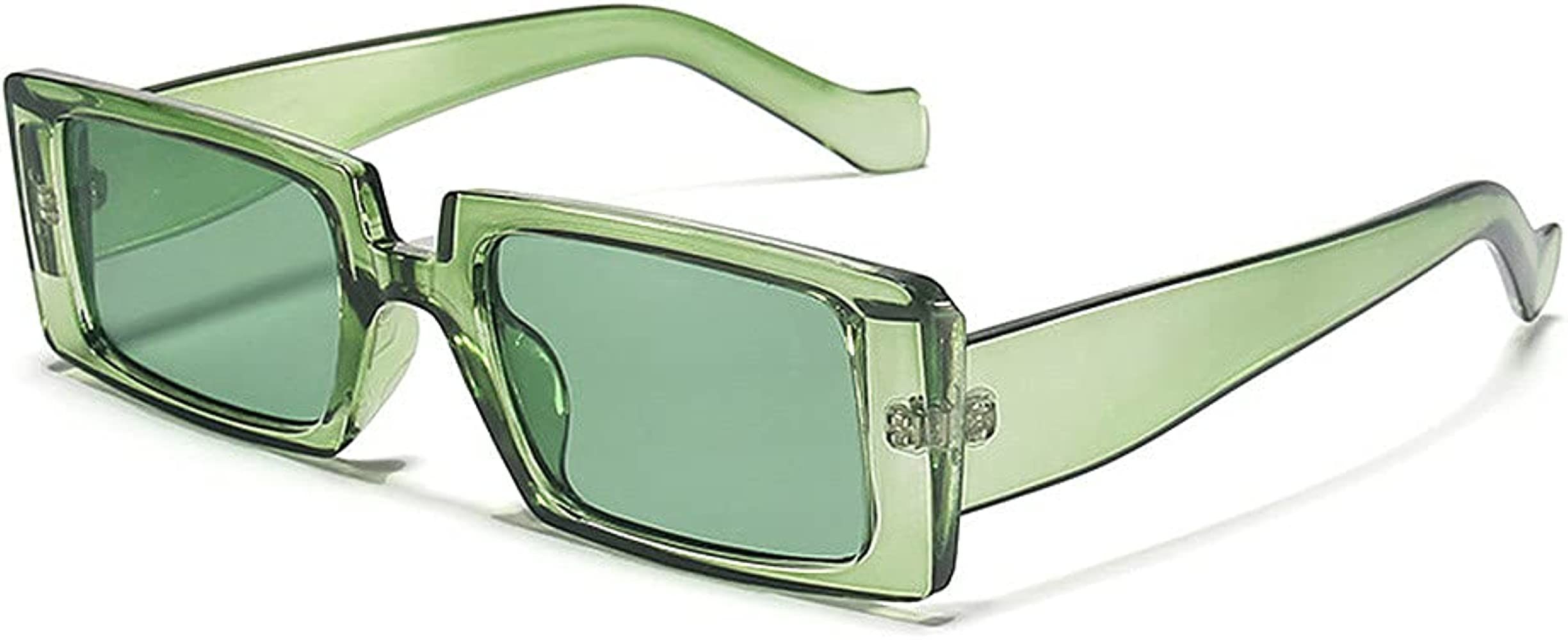 Amazon.com: Dollger Trendy Rectangle Sunglasses for Women Men Retro fashion Y2K rectangular chunk... | Amazon (US)