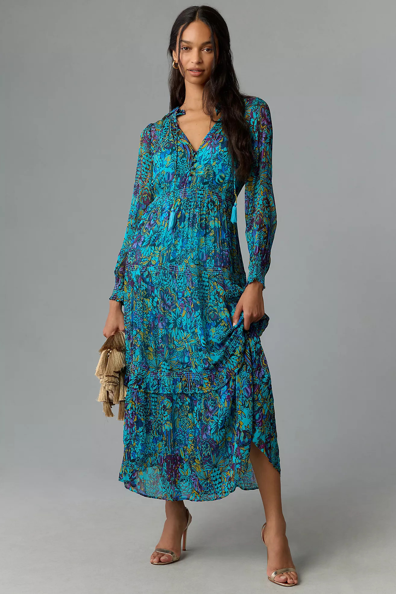 The Marais Printed Chiffon Maxi Dress | Anthropologie (US)