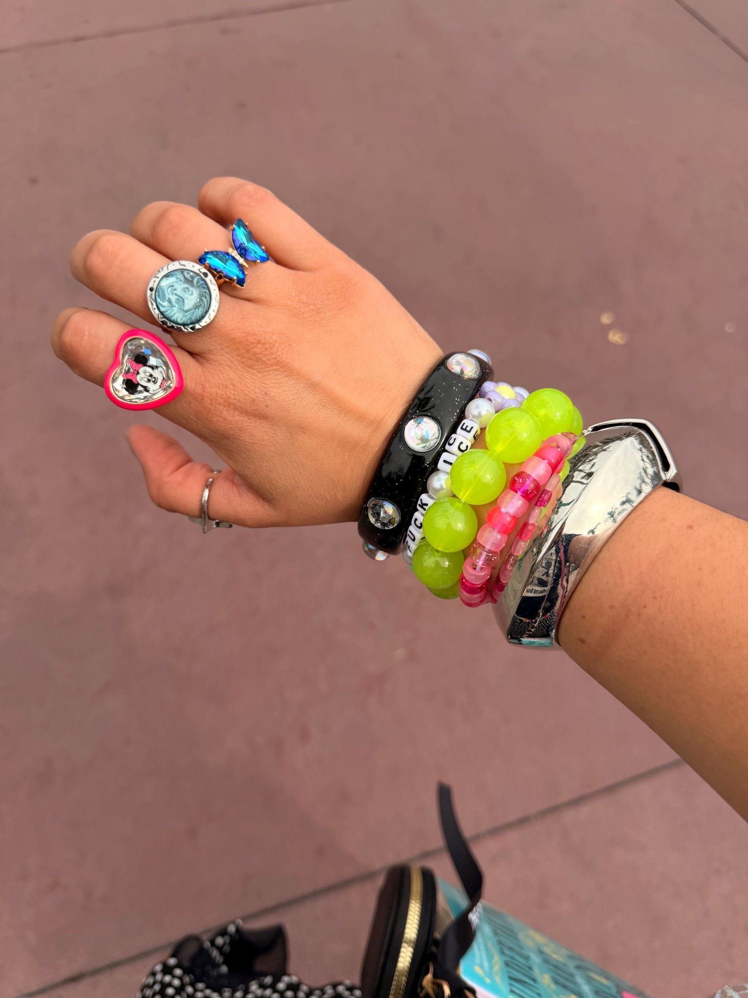 Ring stack and bracket stack for Disneyland. #supersmalls #maximalism #maximalist #disneystyle #rings #disneyland #disneyoutfit #disneyworld 
