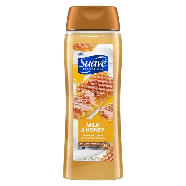 Suave Essentials Gentle Body Wash, Milk & Honey, 18 oz - Walmart.com | Walmart (US)