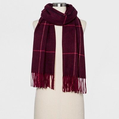 Women's Plaid Blanket Scarf - A New Day™ Navy | Target