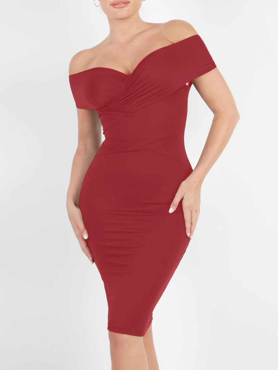 Built-In Shapewear Off Shoulder Dresses | Popilush