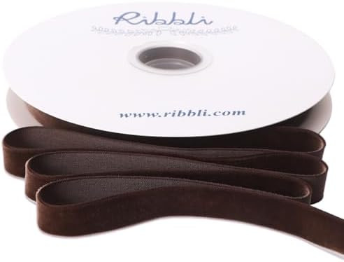 Ribbli Brown Velvet Ribbon 5/8 Inches Continuous 25 Yard Spool Brown Christmas Ribbon for Gift Wr... | Amazon (US)