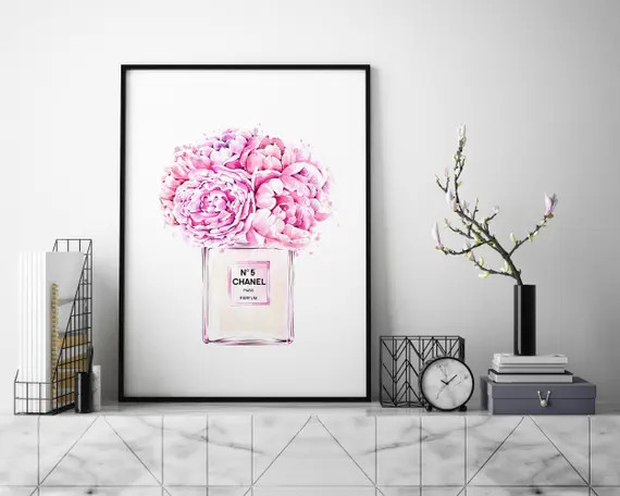 Coco Chanel no5 perfume bottle print | bedroom | art | decor | home | wall art | fashion | dressing  | Etsy (US)