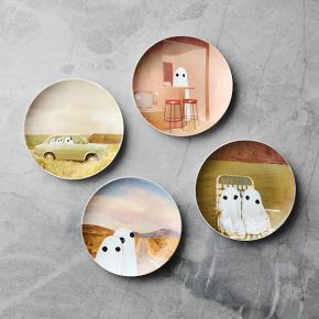 Angela Deane Ghosts Appetizer Plate Sets | West Elm (US)