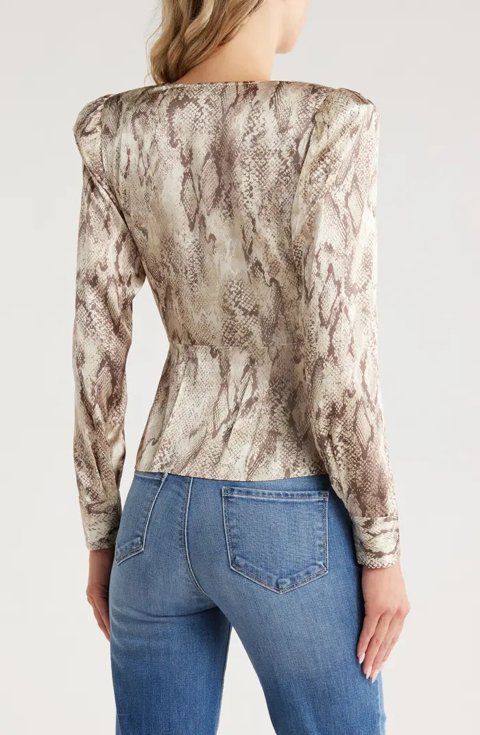 L'AGENCE Bensen Long Sleeve Silk Blend Faux Wrap Top | Nordstromrack | Nordstrom Rack