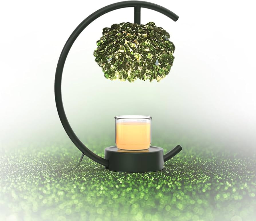 Candle Warmer Lamp for Jar Candles with Adjustable Brightness＆Timer，Handcrafted Green Crystal... | Amazon (US)