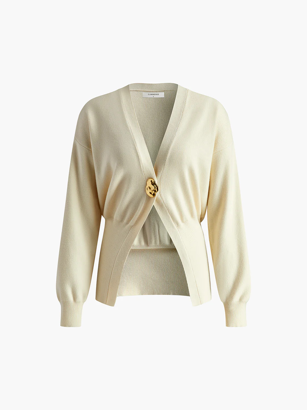 Golden Button Plain Cardigan | Commense