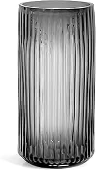 Muyan 9.8" Flower Vase for Decor Ribbed Glass Vase Modern for Centerpieces Desktop Home Office Di... | Amazon (US)