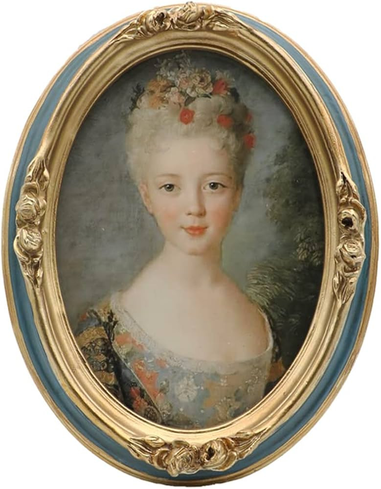 SYLVIA'S SHOP Oval Frame 5x7 Vintage Picture Frame Ornate Antique Navy Blue Photo Frame, for Tabl... | Amazon (US)