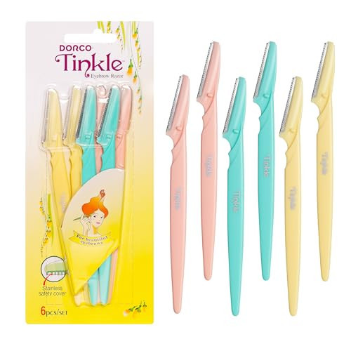 Tinkle Dermaplaning Tool 6ct, Dermaplane Razor for Women, Safe and Easy Peach Fuzz Remover, Eyebrow Trimmer with Protective Cover | Amazon (US)