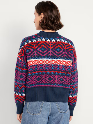 SoSoft Mock-Neck Fair Isle Sweater | Old Navy (US)
