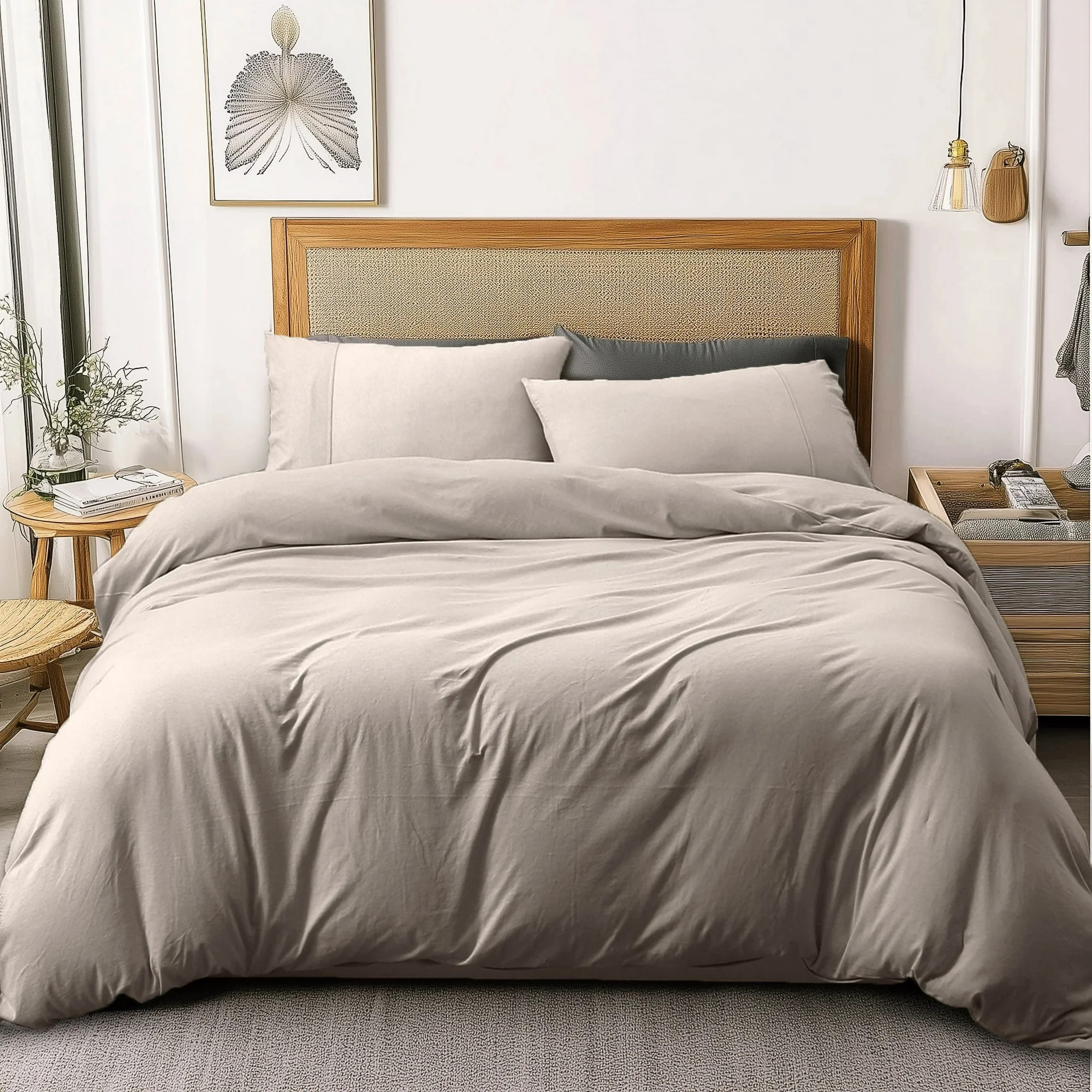 Pure Era Duvet Cover Set,Queen Size, Jersey Knit Cotton 100% T-Shirt Cotton,Ultra Soft 2 Pillowca... | Walmart (US)