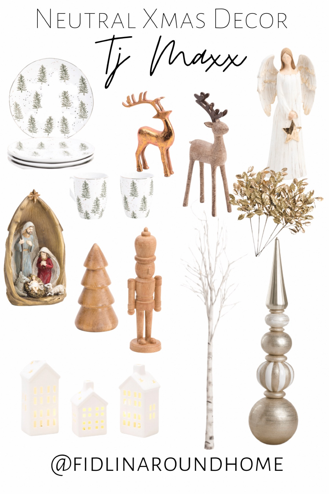 Neutral Christmas decor finds! Deer trees nutcrackers dishes plates front porch decor - perfect for holiday and Christmas decor  - from TJ Maxx and Kirkland’s!

#LTKSeasonal #LTKhome #LTKHoliday