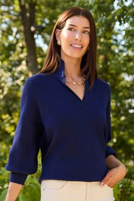 Gwyneth Navy Knit Sweater | Avara