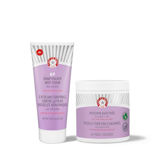 First Aid Beauty - Jumbo Body Duo: KP Bump Eraser Body Scrub & Ingrown Hair Pads with 10% BHA & AHA, Daily Exfoliating Body Scrub, Keratosis Pilaris Treatment to Reduce Bumps (10 oz Scrub, 60 Ct Pads) | Amazon (US)