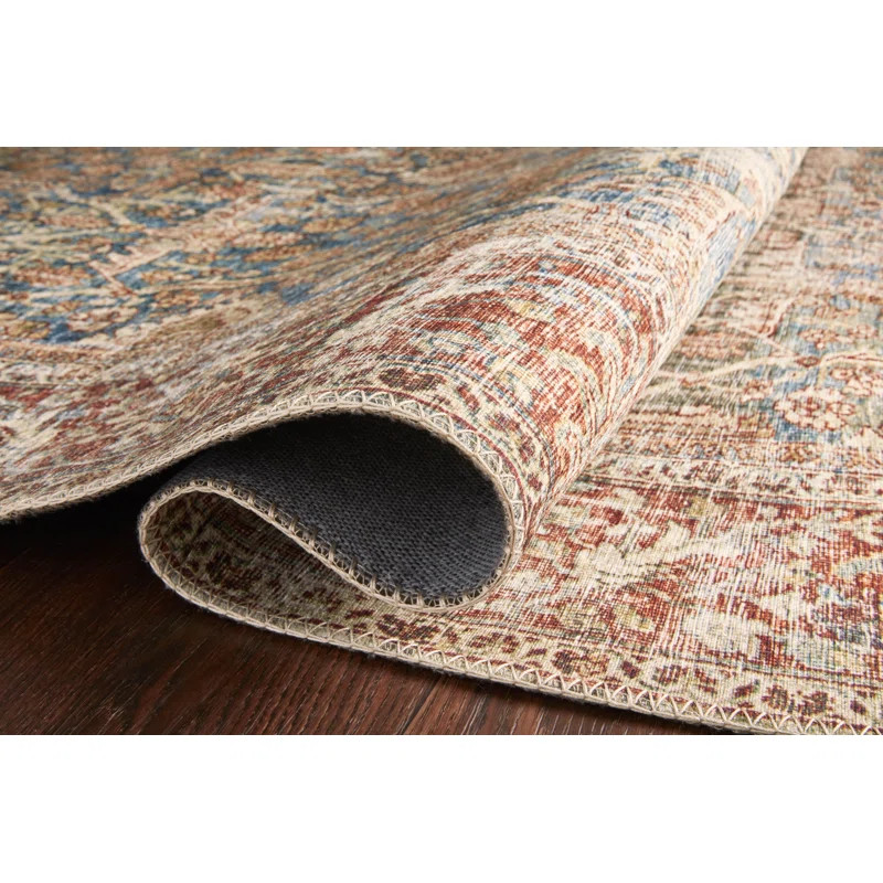Pratt Oriental Area Rug in Ocean/Rust | Wayfair Professional