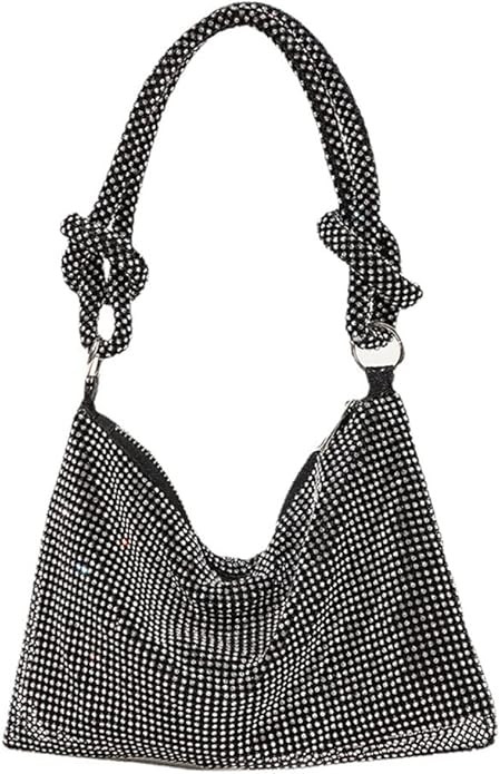 Rhinestone Purses for Women Chic Sparkly Evening Handbag Bling Hobo Bag Shiny Silver Clutch Purse... | Amazon (US)