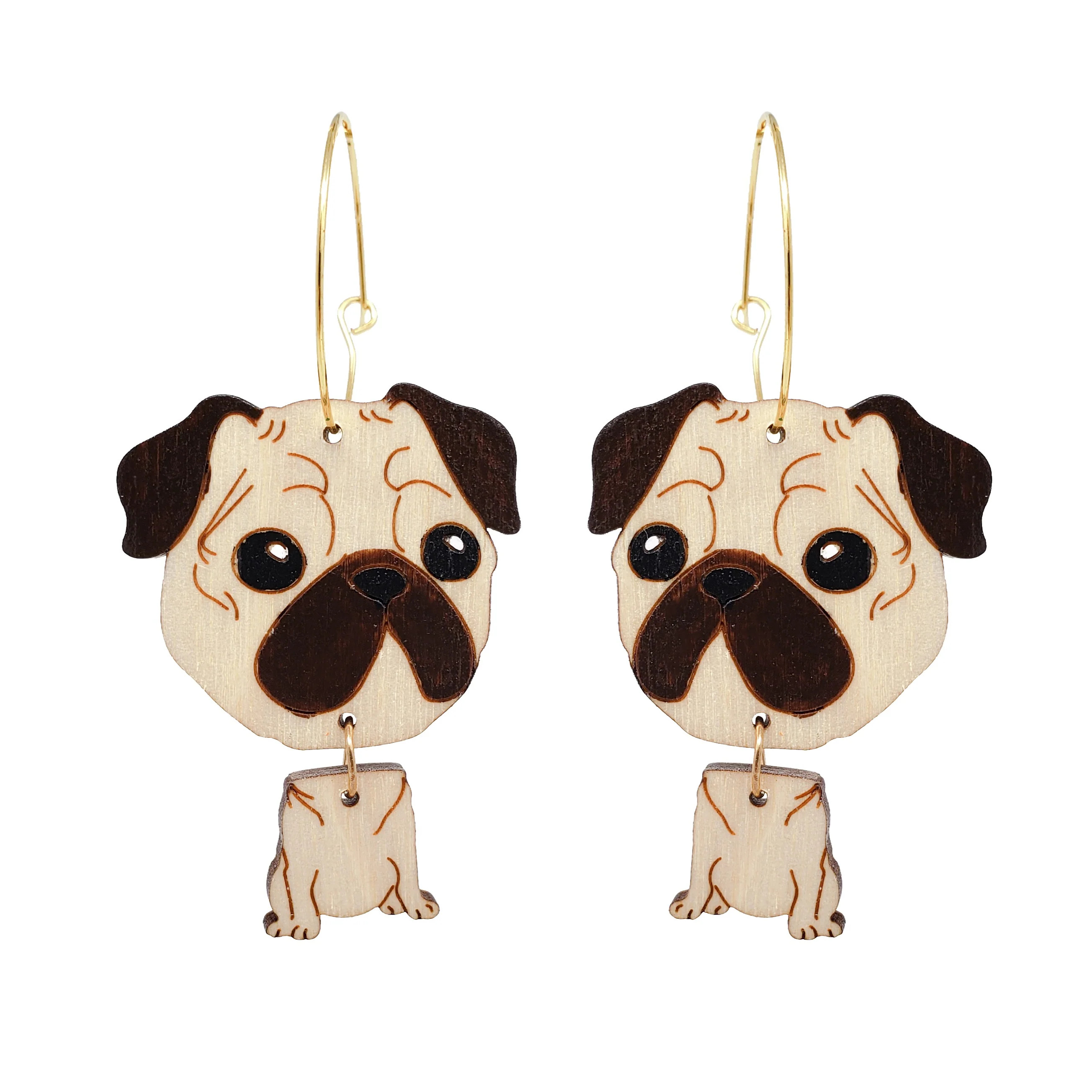 Pug Dog Hoop Earrings | Le Chic Miami