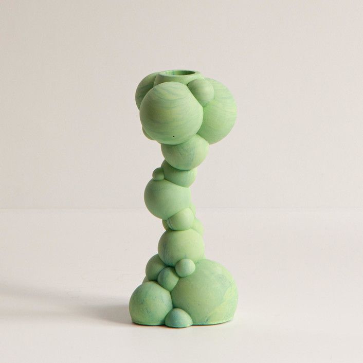 Molecule candle holder tall, green | Minted