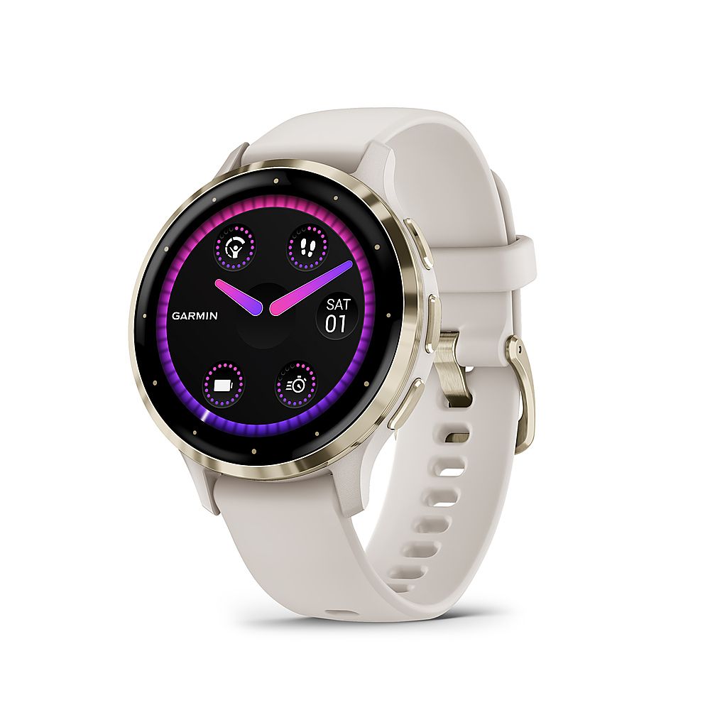 Garmin Venu 3S GPS Smartwatch 41 mm Fiber-reinforced polymer Stainless Steel and Ivory 010-02785-... | Best Buy U.S.