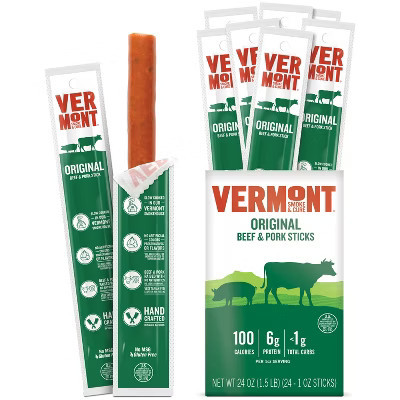 Snack Sticks by Vermont Smoke & Cure – Original Flavor – Beef & Pork – Healthy Meat Protein – 1oz Jerky Stick – 24 count carton | Target