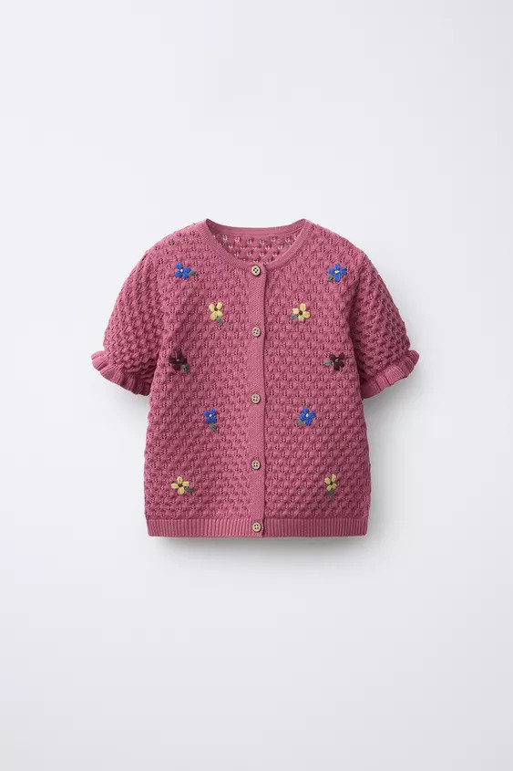 CARDIGAN WITH EMBROIDERED FLOWERS | Zara UK