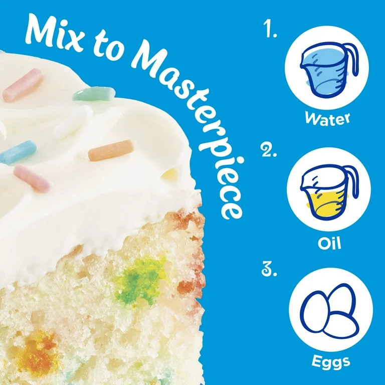 Pillsbury Funfetti Cake Mix with Candy Bits, 15.25 oz Box | Walmart (US)