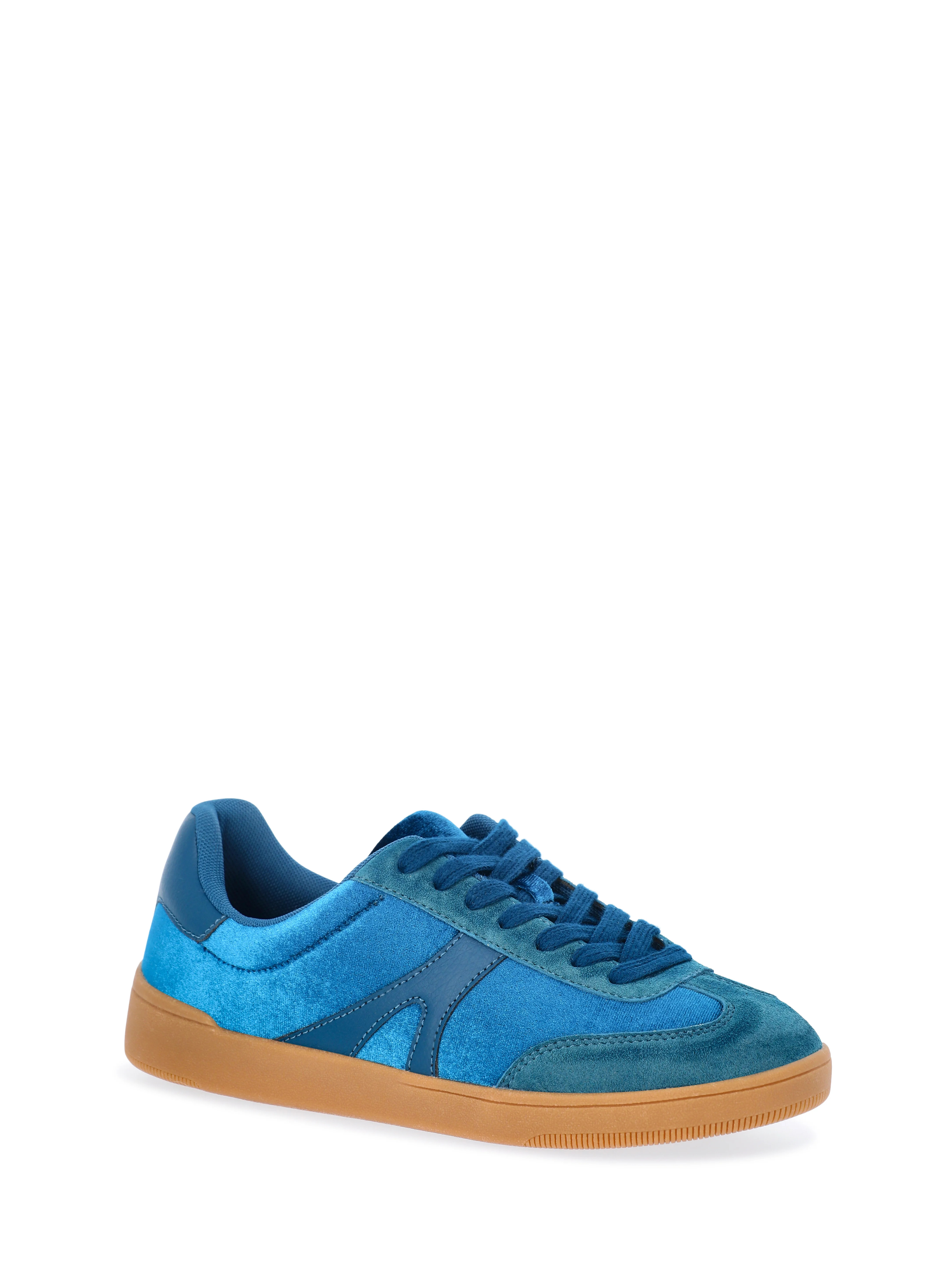 No Boundaries Womens Velvet Lace-Up Gum Sole Sneaker | Walmart (US)