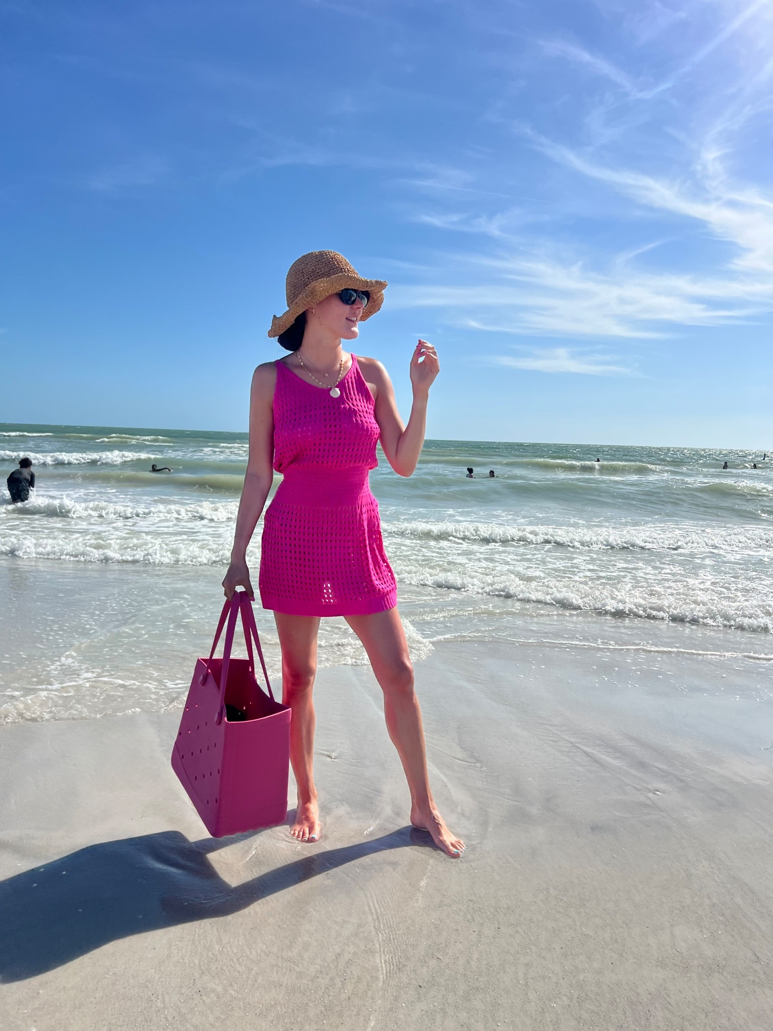 4/5 beach day look
Spring break
Florida style

Amazon coverup 
Amazon hat
Target beach bag 

#LTKTravel