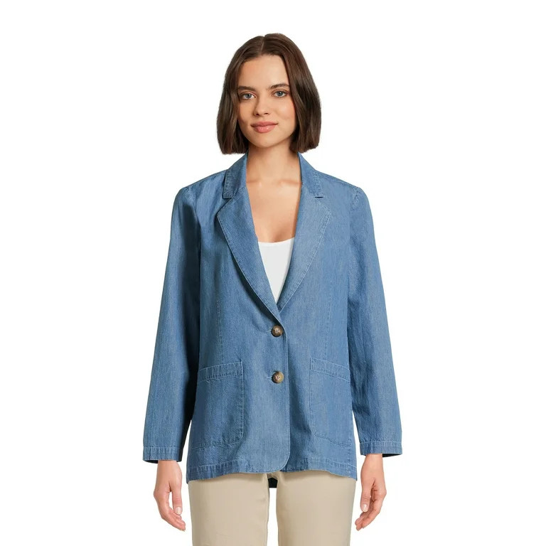 Time and Tru Women's Denim Blazer | Walmart (US)