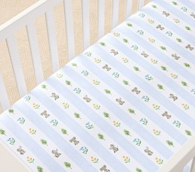 Elephant Stripe Organic Crib Fitted Sheet | Pottery Barn Kids