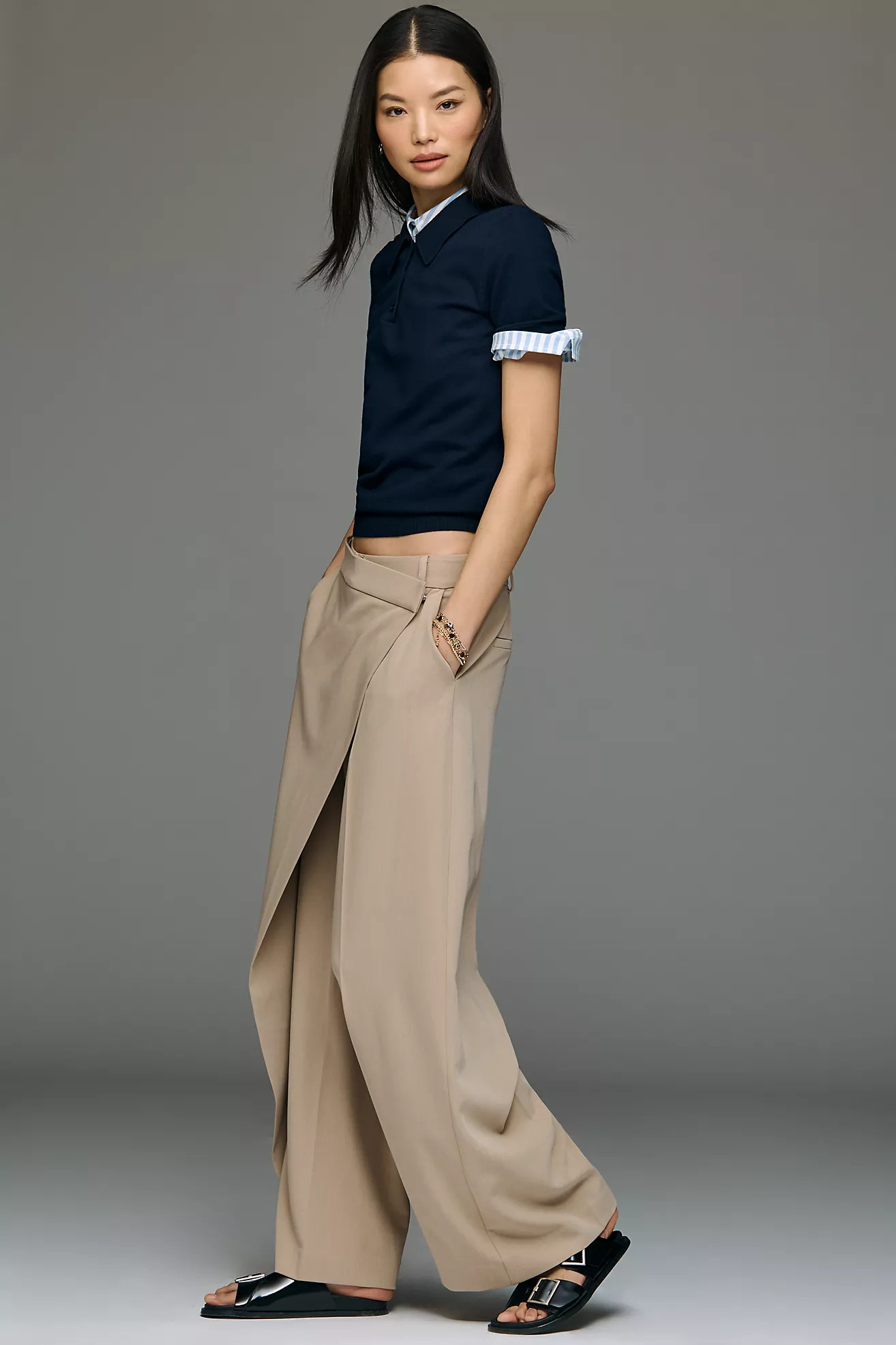 Whiteroom + Cactus Wrap-Front Trouser Pants | Anthropologie (US)