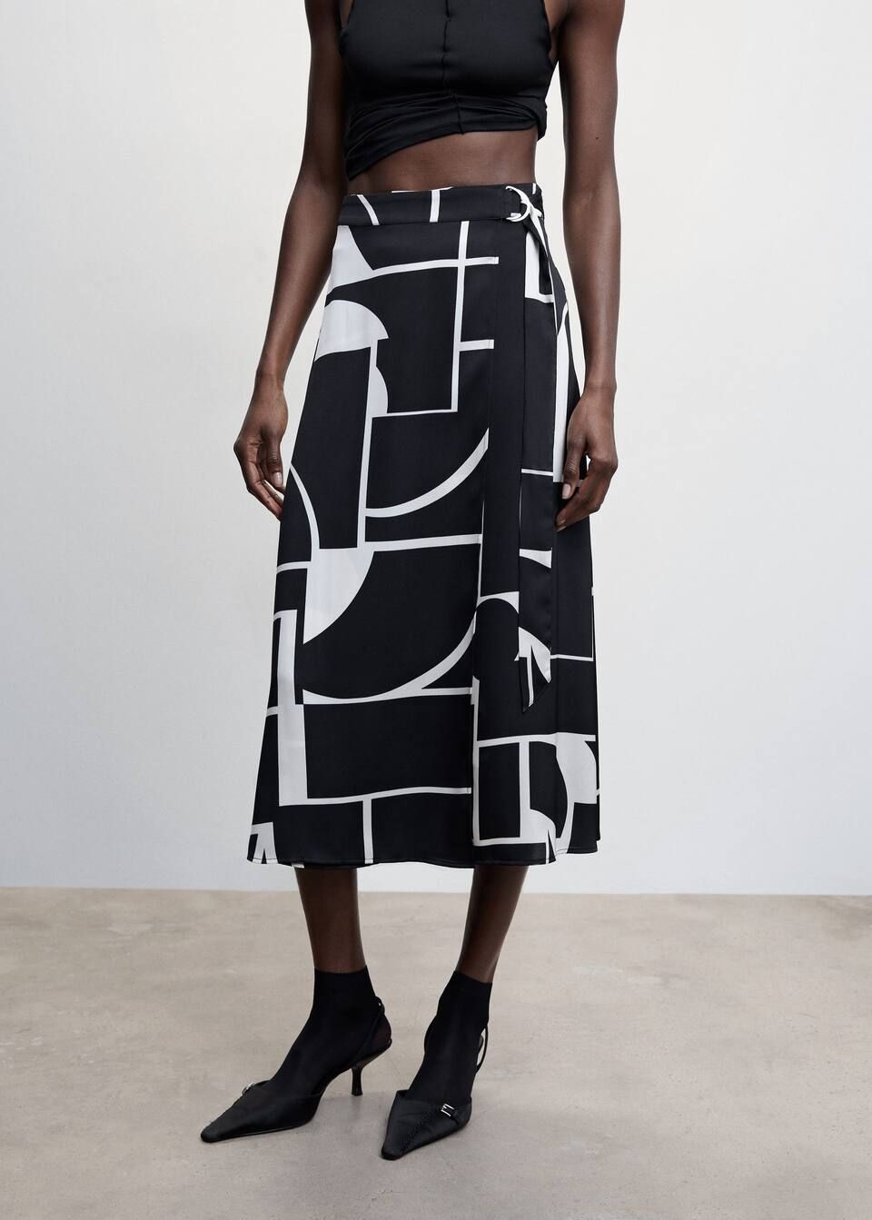 Printed satin skirt | MANGO (US)