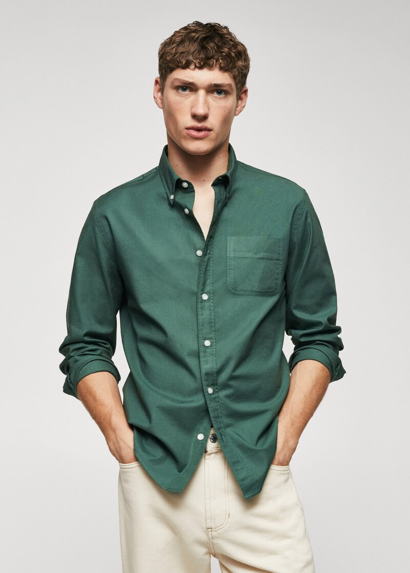 Regular fit oxford cotton shirt -  Men | Mango Man USA | MANGO (US)