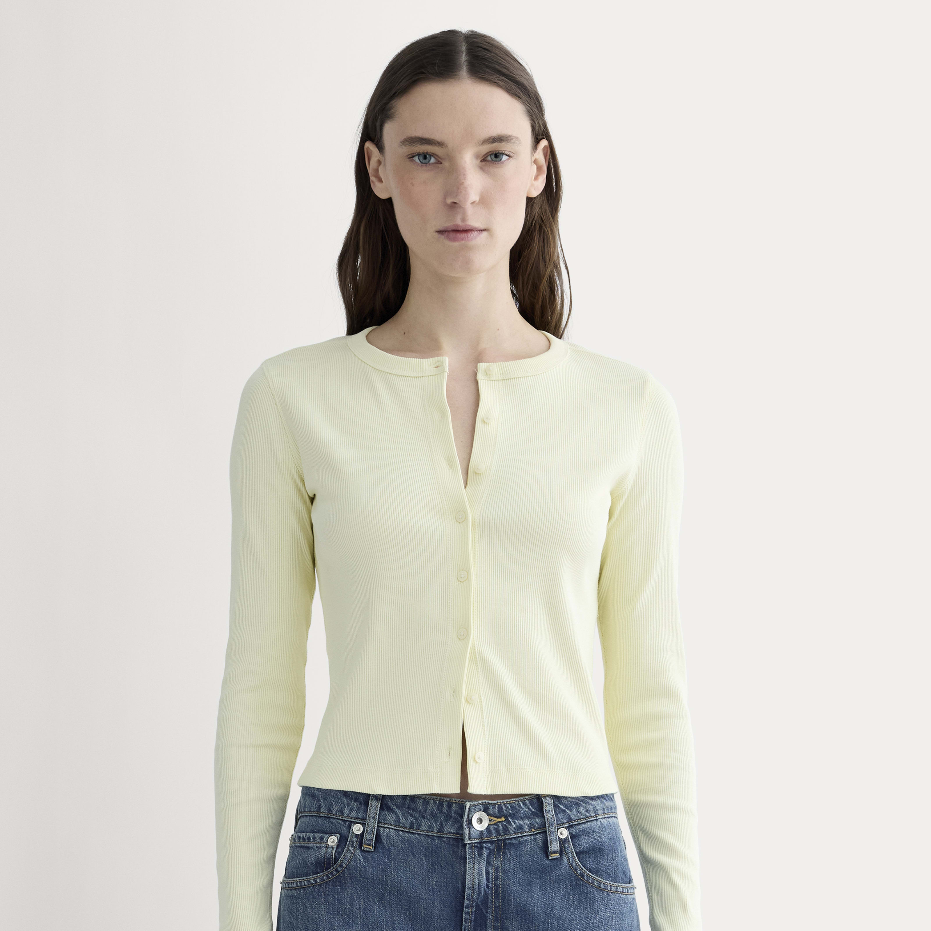 Women's Selfie Cardigan by Everlane in Light Yellow, Size S | Everlane
