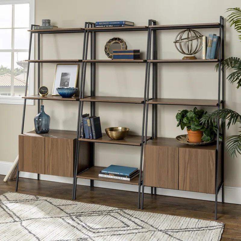 Elsene 72" H x 84" W Metal Ladder Bookcase | Wayfair Professional