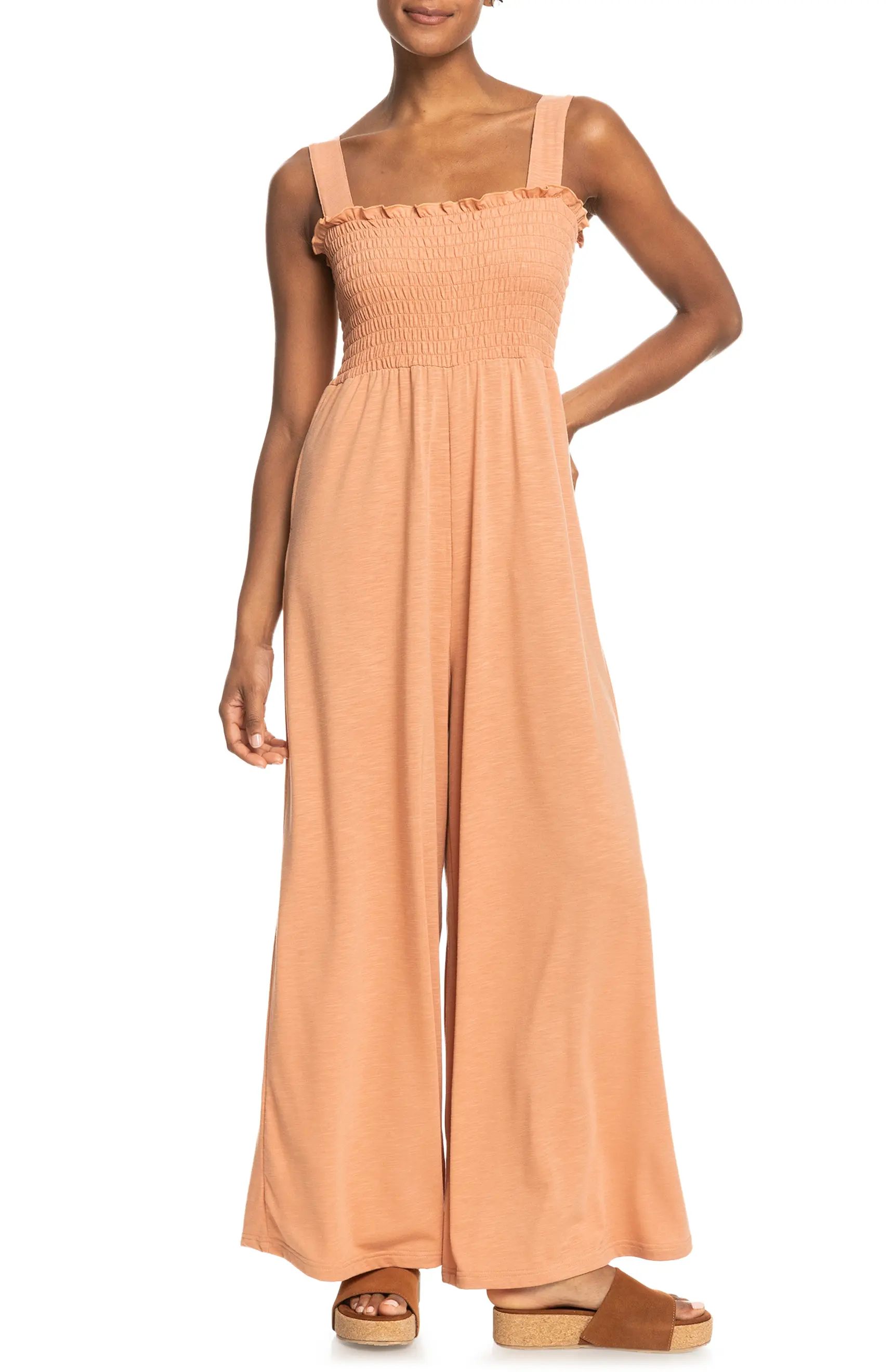 Just Passing By Smocked Wide Leg Jumpsuit | Nordstrom