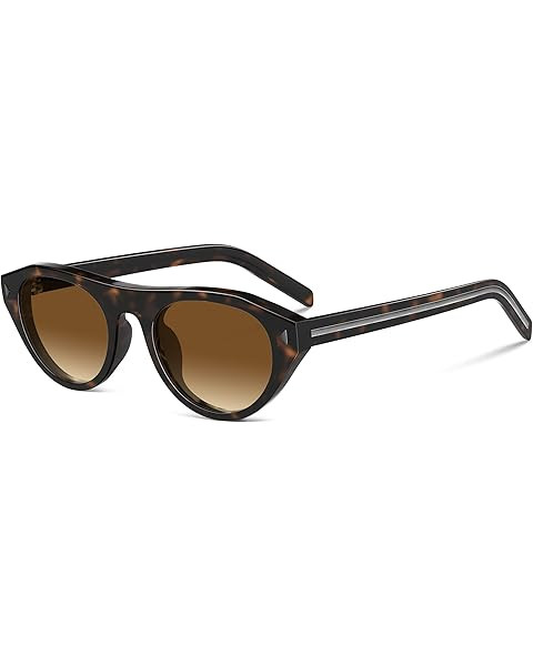 VANLINKER Retro Small Oval Sunglasses for Women Men Trendy Narrow Round Cateye Shades VL9915 | Amazon (US)