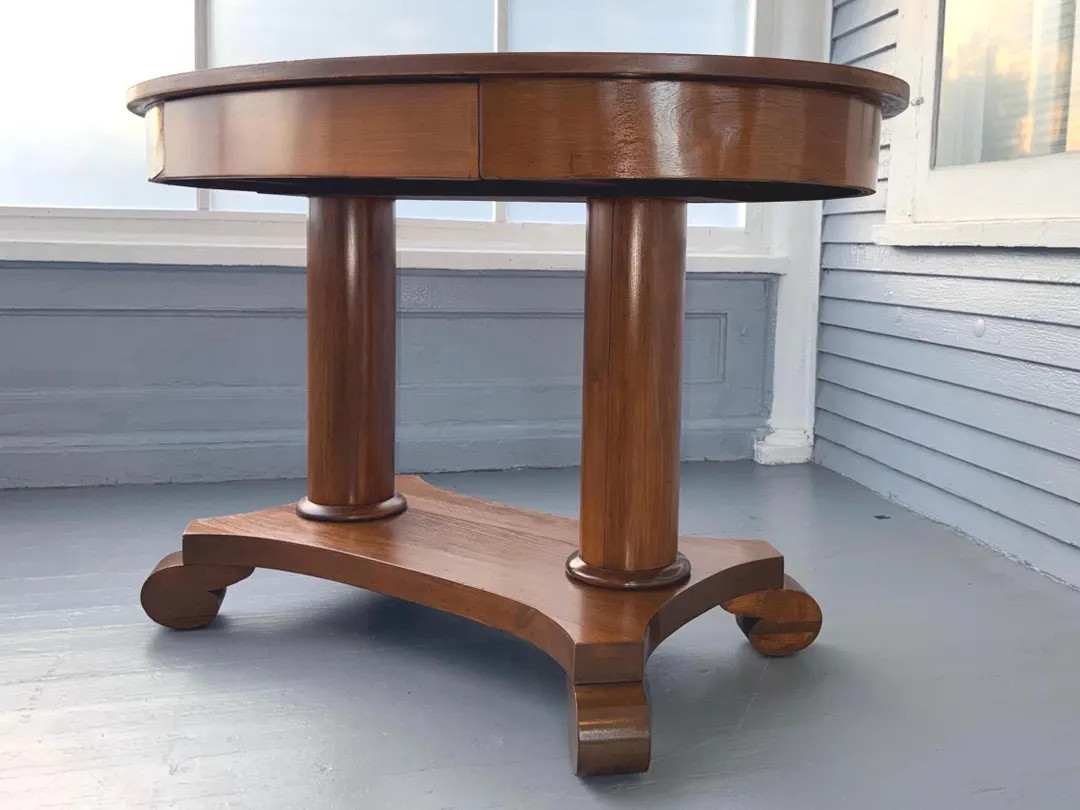 Antique Oval Wood Entrance Table Library Table with Drawer Early 1900s Home Decor Furniture Rhyme... | Etsy (US)