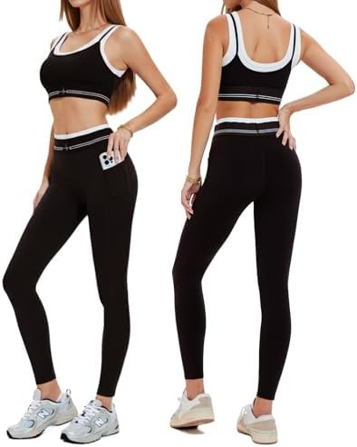 Airfree Workout Sets for Women 2 Piece Seamless Sport Bra High Waist Long Leggings Gym Yoga Outfi... | Amazon (US)