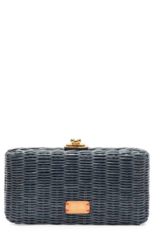 Frances Valentine Pepper Wicker Clutch in Navy at Nordstrom | Nordstrom