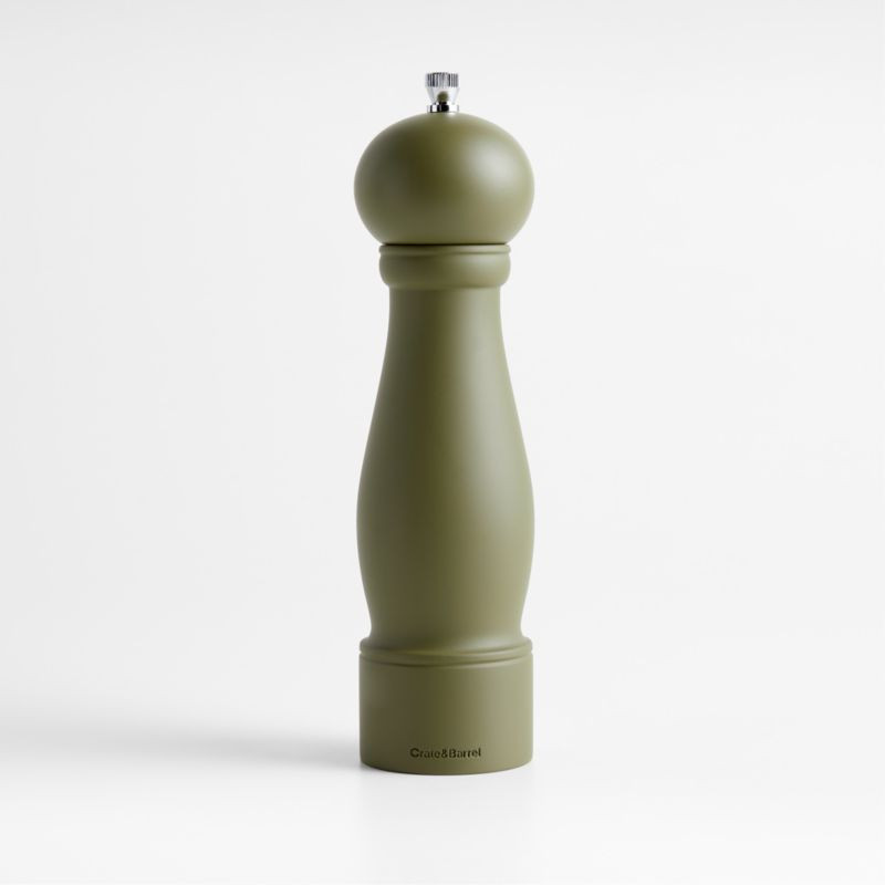 Marin Desert Green Wood Pepper Mill + Reviews | Crate & Barrel | Crate & Barrel