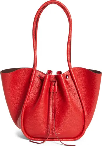 Large Ruched Leather Tote | Nordstrom