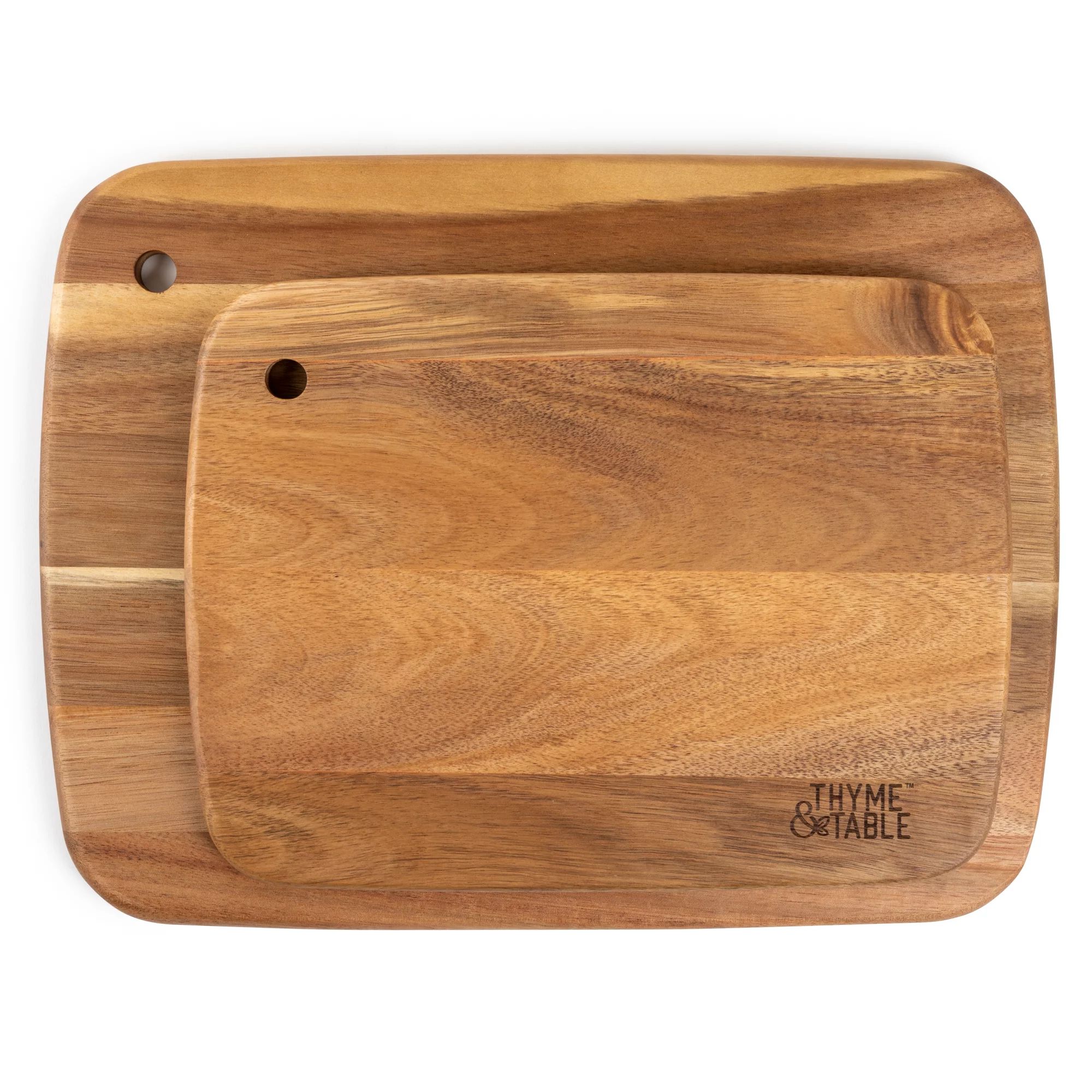 Thyme & Table Kitchen Cutting Boards Made Of Acacia Wood, 2 Piece Set | Walmart (US)