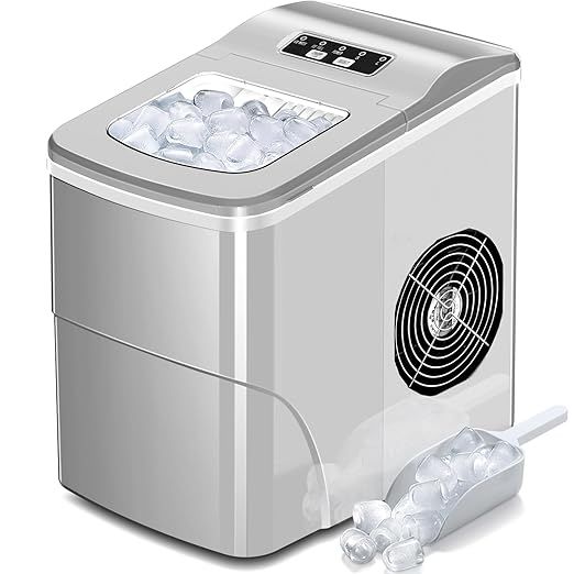 AGLUCKY Ice Makers Countertop with Self-Cleaning, 26.5lbs/24hrs, 9 Cubes Ready in 6 Mins, Portabl... | Amazon (US)